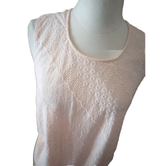 Calvin Klein Women's Cotton Eyelet Trapeze Dress Sz 14W New Lined Knee Length - Picture 6 of 11